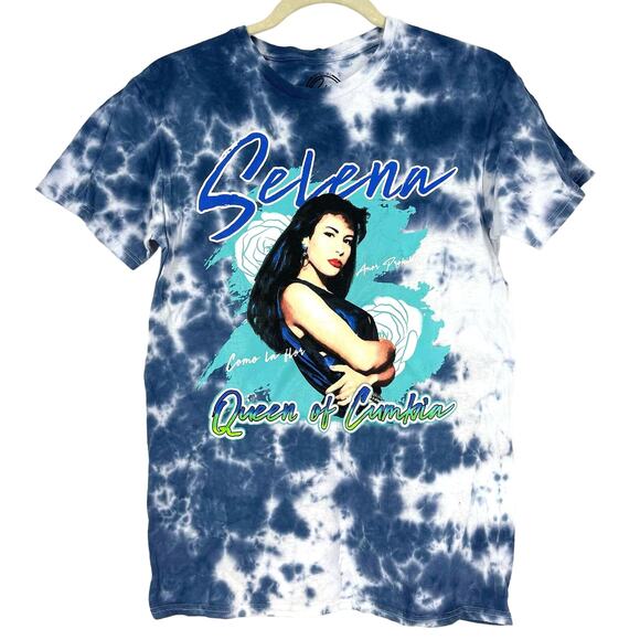 Selena Queen Of Cumbia Portrait Tie Dye T-Shirt Blue Size Small NWOT - Picture 8 of 8